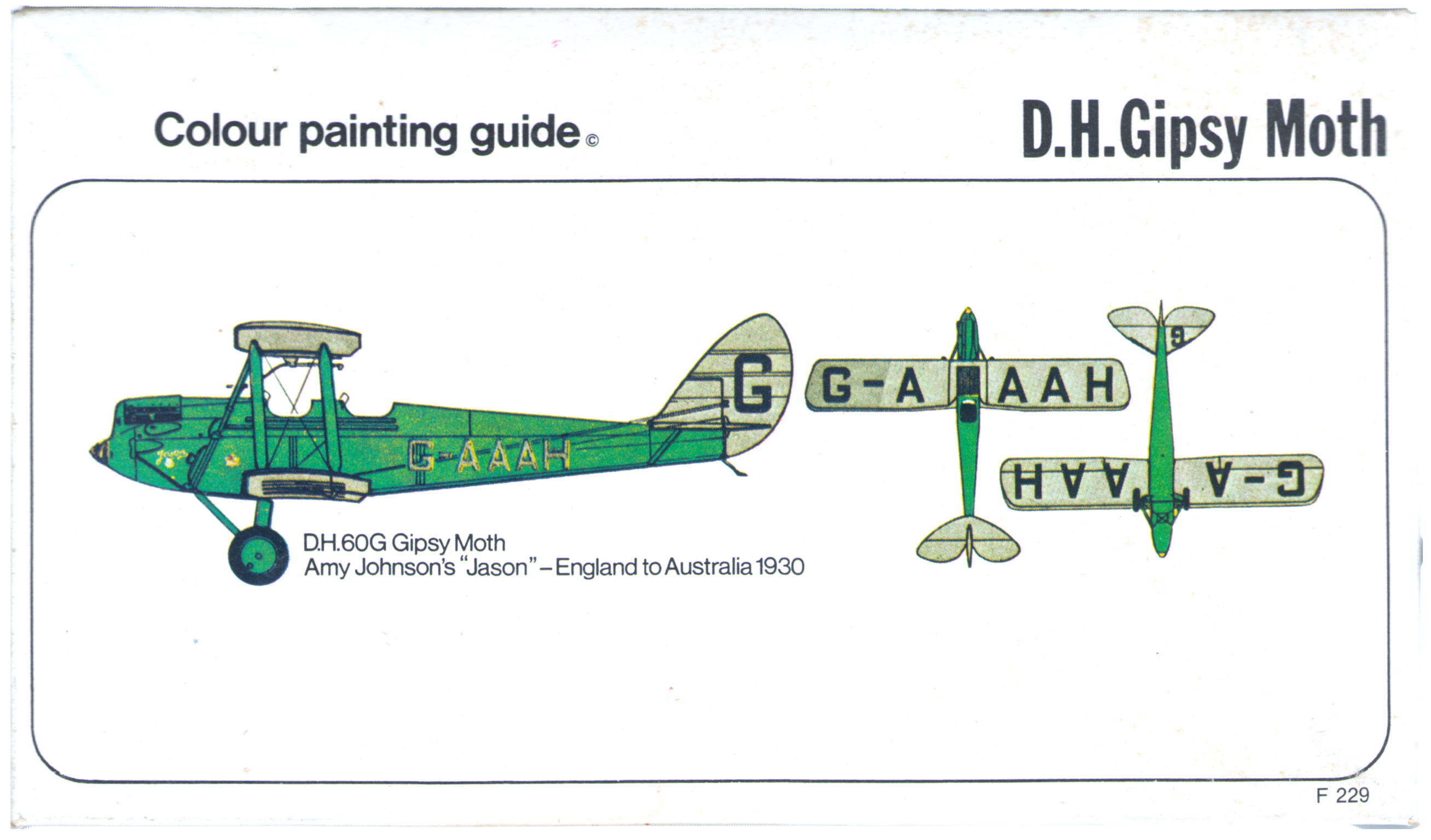 Гид по окраске D.H.60G Gipsy Moth biplane